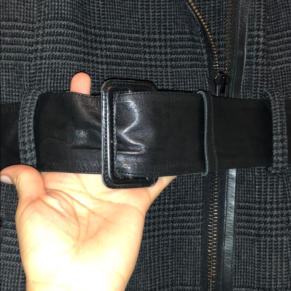 Mackage Nori Grey Plaid Wool Long Warm Coat - Picture 5 of 17